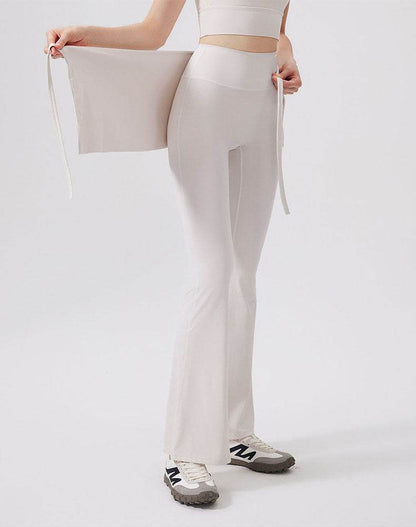 High Waisted Yoga Flare Leggings Wide Leg Pant with Skirt