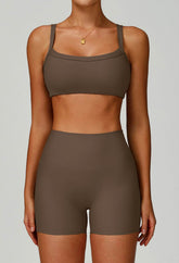 Square Neckline Sports Bras with Removable Chest Pad