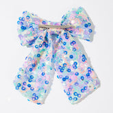 Glitter Hair Bow Clip Sequin Hair Accessories with Long Tail