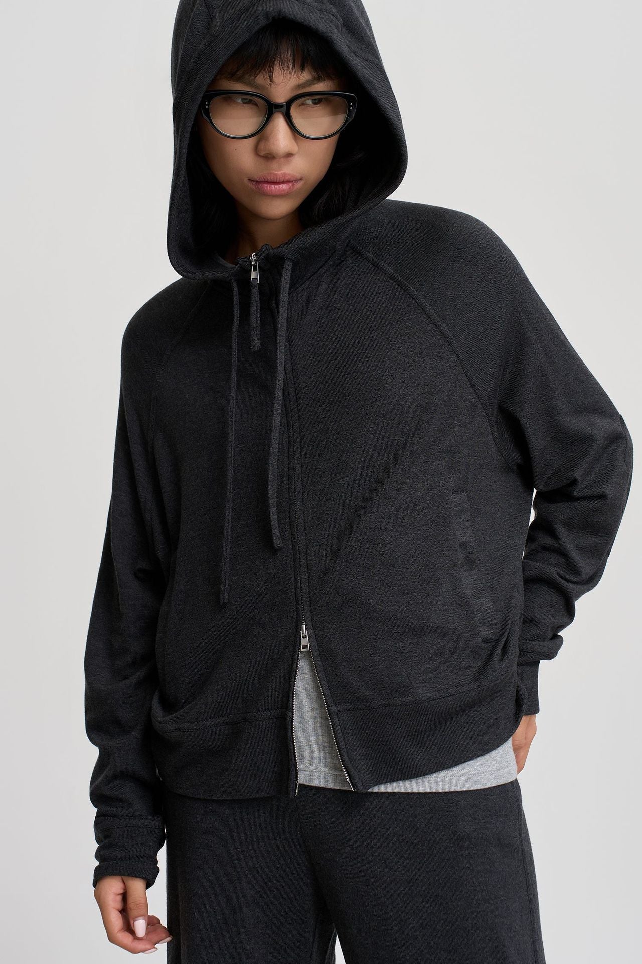 Solid Color Hooded Sweatshirt