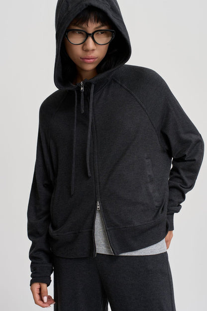 Solid Color Hooded Sweatshirt