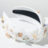 Seaside Vacation Headband with Pearl Diamond Rhinestone Shell Conch