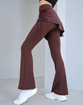 Fake Two Pieces Legging with Skirt Yoga Flared Pants