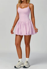 Cross Back Tennis Dresses with Short and Pocket