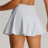 High Waisted Pleated Tennis Skirts with Short and Pocket