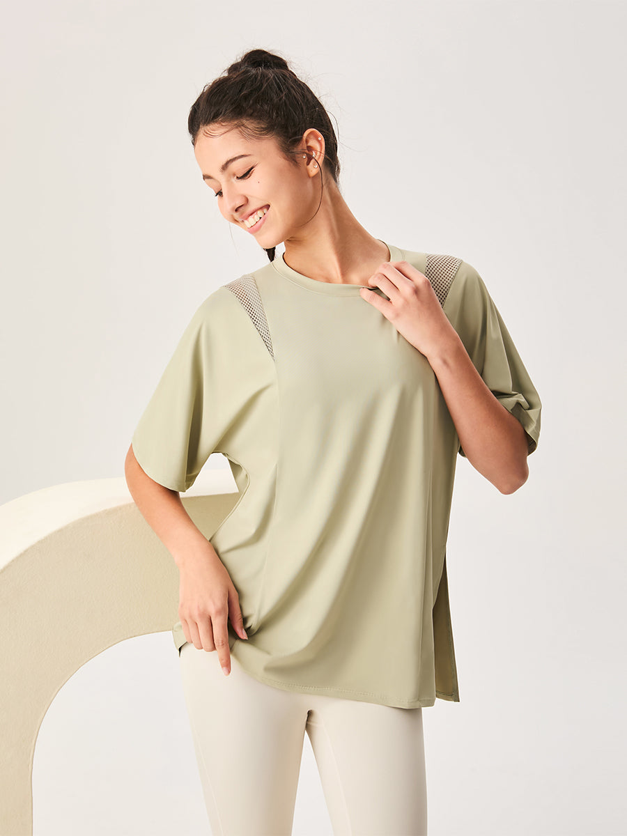 Mesh Short Sleeved Sports Loose T-Shirt