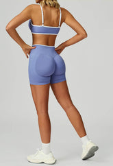 Sport Set with Color Block Sports Bras and Short