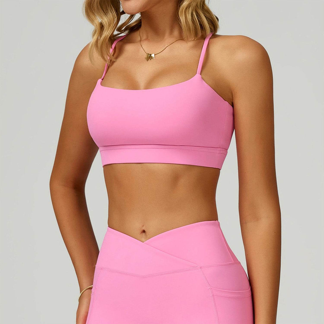 Cross Back Yoga Bra with Removable Chest Pad