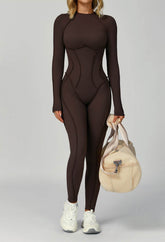 Long Sleeve Backless Yoga One Piece Jumpsuits