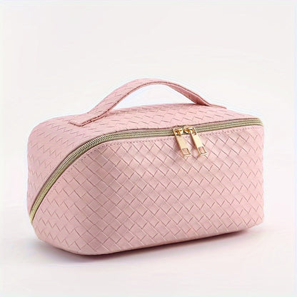 Large Capacity Cosmetic Bag with Handle &amp; Dividers