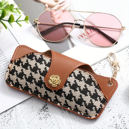 Houndstooth Pattern Design Sunglass Bag