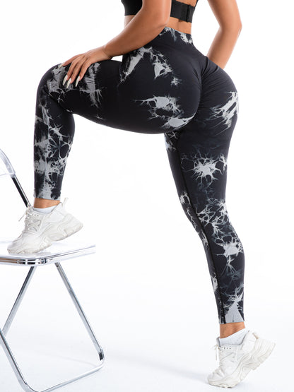 Plus Size High-Waisted Tie-Dye Yoga Pants