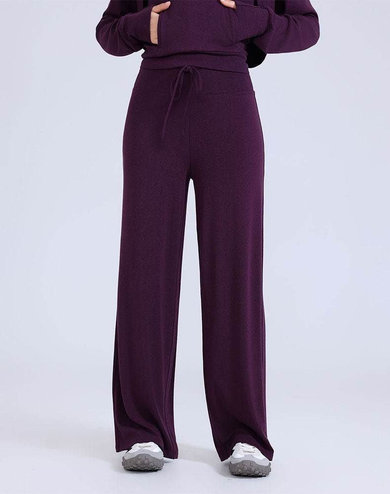 High Waist Wide Leg Pants Lounge Sweatpants with Drawstring