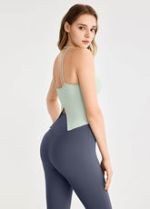 Swallowtail Back Slit Sports Tank Top
