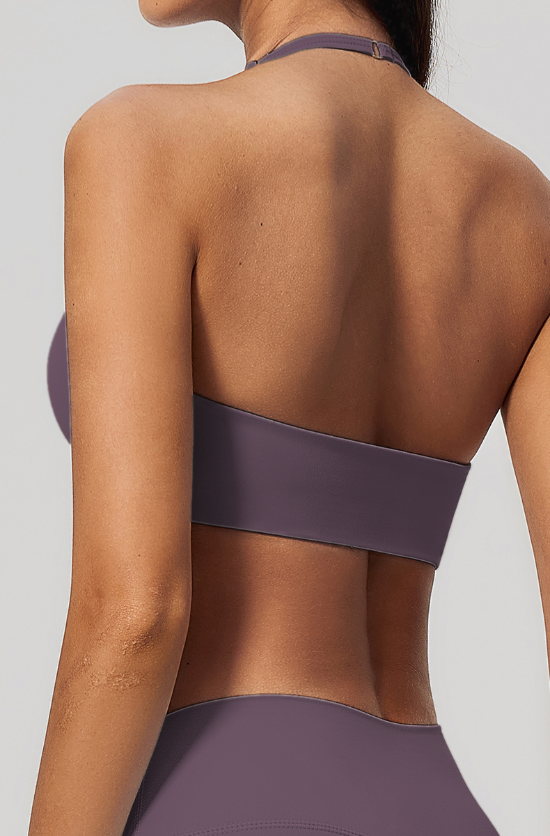 Adjustable Thin Halter Neck Strap Sports Bra