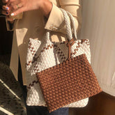 Woven Tote Bag and Purse Neoprene Handbag