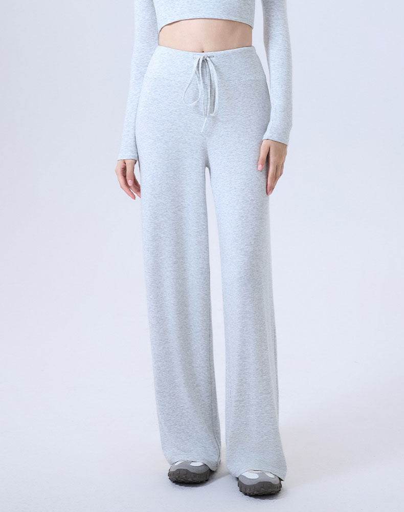 High Waist Wide Leg Pants Lounge Sweatpants with Drawstring