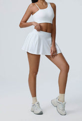 Sport Wear Set with Asymmetrical shoulder straps Bra and Skirt