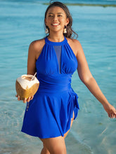 Plus Size Halter Cutout One Piece Swim Dress