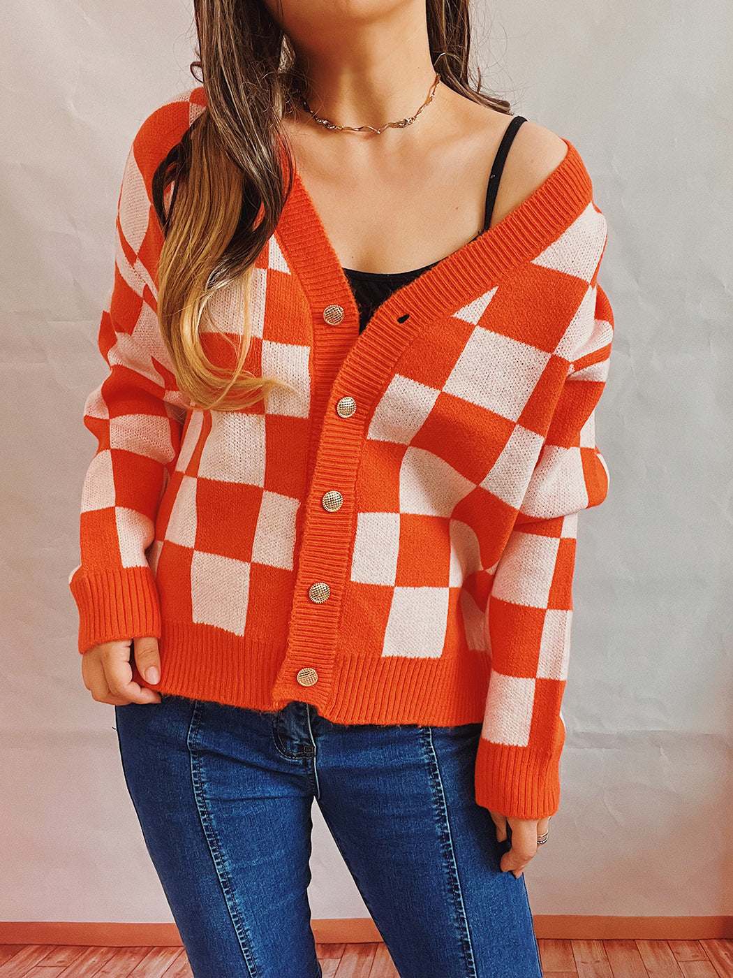 Plaid Color Block Cardigan Sweater | Cozy &amp; Stylish Layering Piece