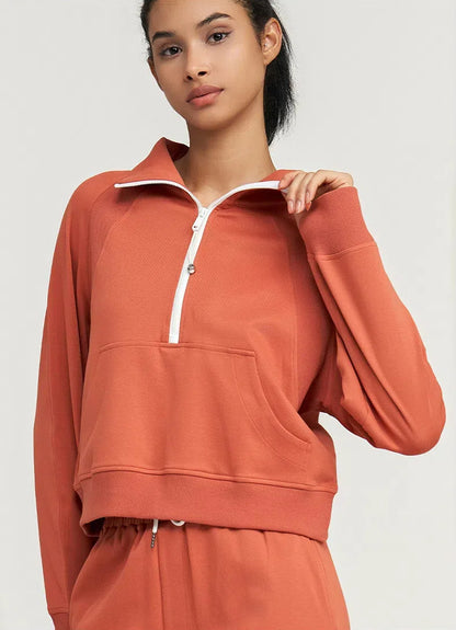 Half Zip Up Loose Yoga Sweatshirts