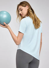 Irregular Slit Short Sleeve Yoga T-Shirts