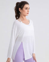 Long Sleeve Tops Loose Fit Yoga Shirts