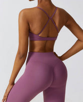 Strappy Criss-Cross Back Sports Bra with Removable Pads