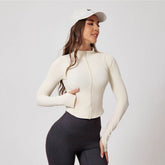 Workout Jacket Slim Fit Cropped Coat Athletic Tops