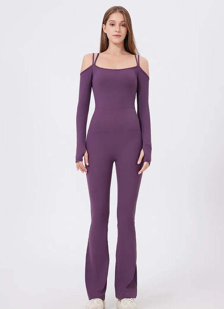 Long Sleeve Strapless Sports Jumpsuit | Chic &amp; Versatile Workout Wear