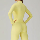 Zip Up Slim Athletic Jacket Yoga Crop Top with Thumb Hole