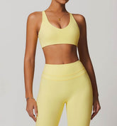 V Neck Twist Back Sports Bra with Padded