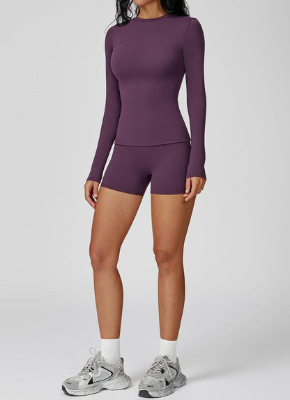 Sports Wear with Long Sleeve T-Shirt and Shorts