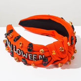 Halloween Skull Twisted Knot Headbands with Rhinestone