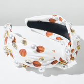 Sports Style Ball Twisted Headbands With Studded Beads and Diamonds