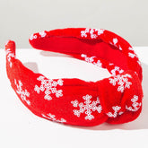 Christmas Wide Headband Snowflake Knotted Hair Accessories