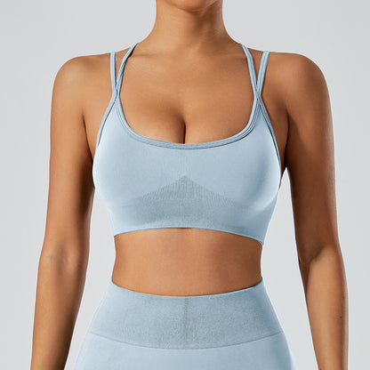Strappy Adjustable Criss Cross Sports Bra Yoga Crop Tops
