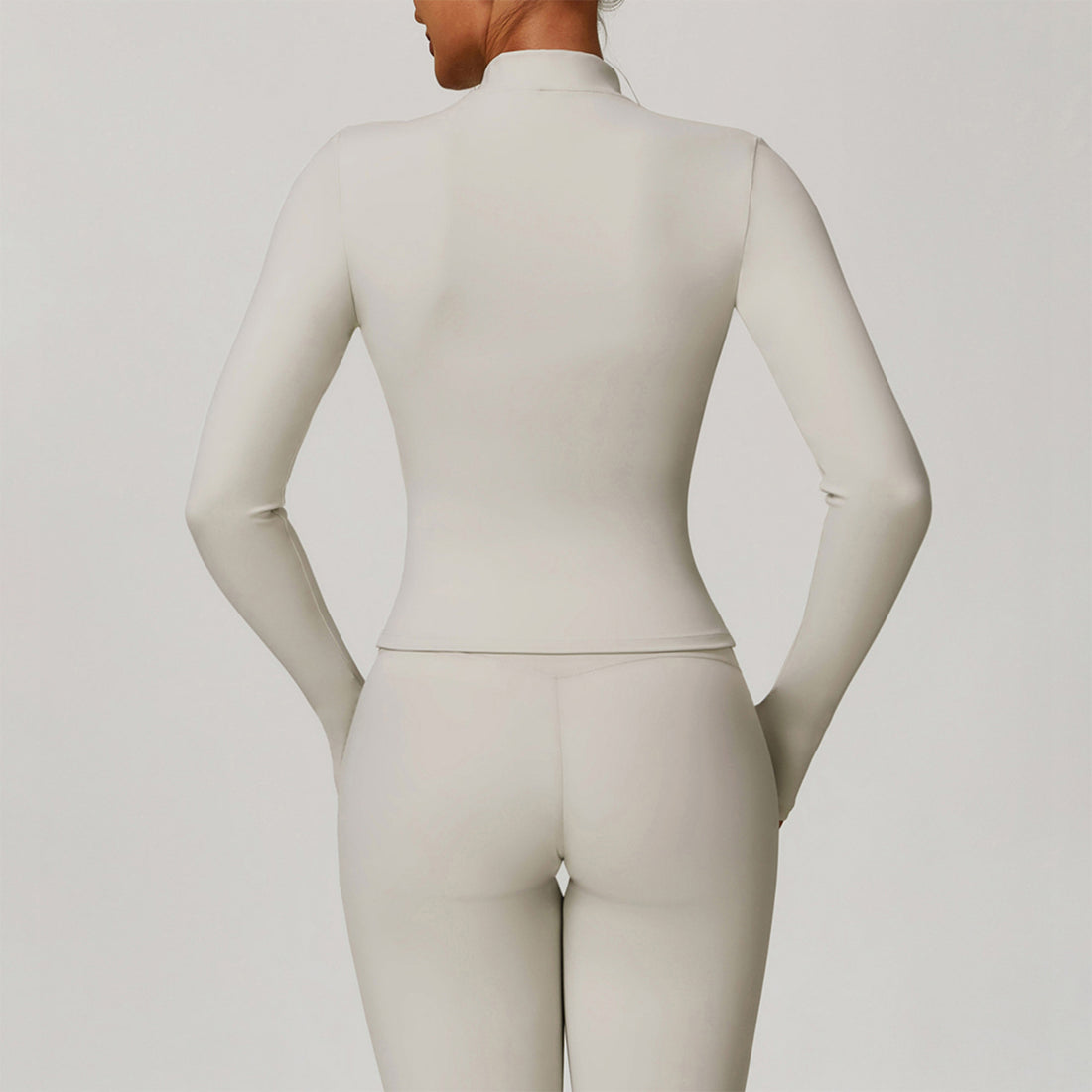 Zip Up Workout Jacket Long Sleeve Athletic Coat with Pockets