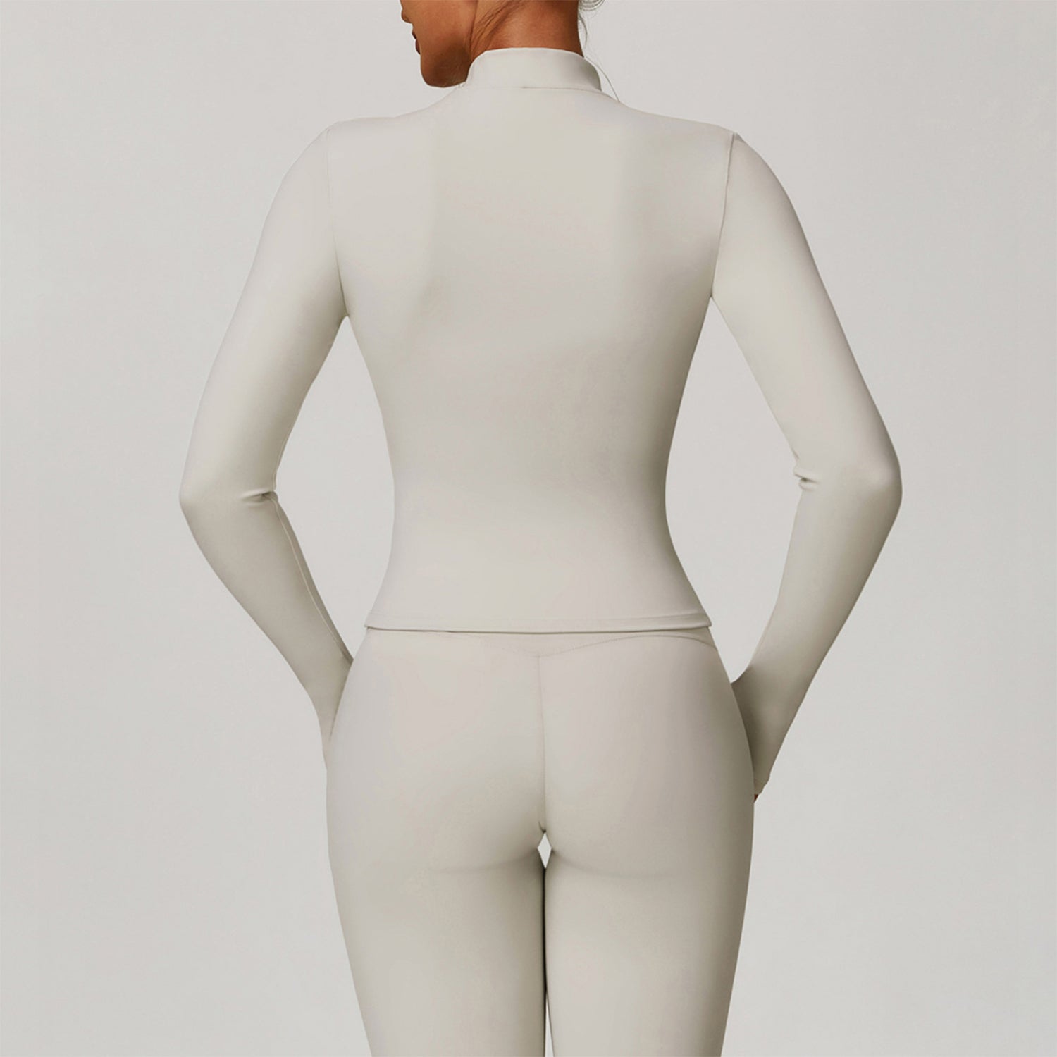 Zip Up Workout Jacket Long Sleeve Athletic Coat with Pockets