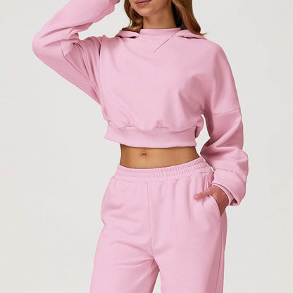 Long Sleeve Crop Sweatshirt Casual Hoodie