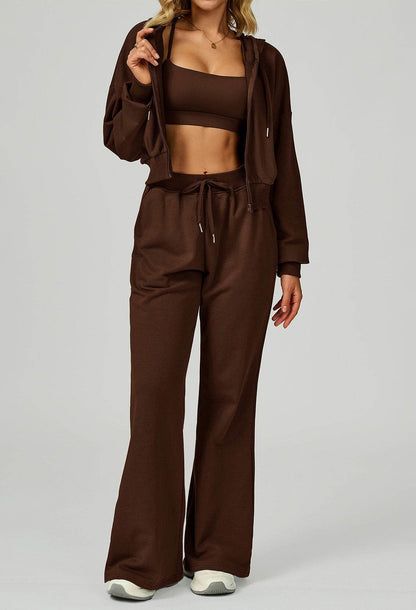 Sport Set with Long Sleeve Hoodie Jacket and Lounge Pant