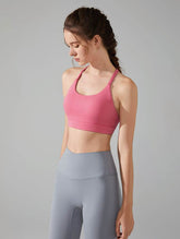 Cross Spaghetti Straps Sports Bra with Removable Chest Pad