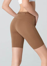 High Waisted Tummy Control Biker Shorts with Adjustable Waist