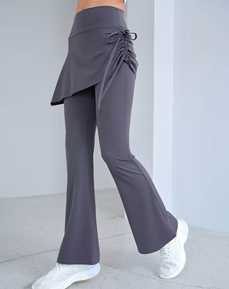Fake Two Pieces Legging with Skirt Yoga Flared Pants
