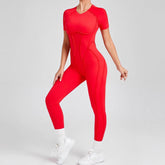 Short Sleeve Backless Yoga Jumpsuits