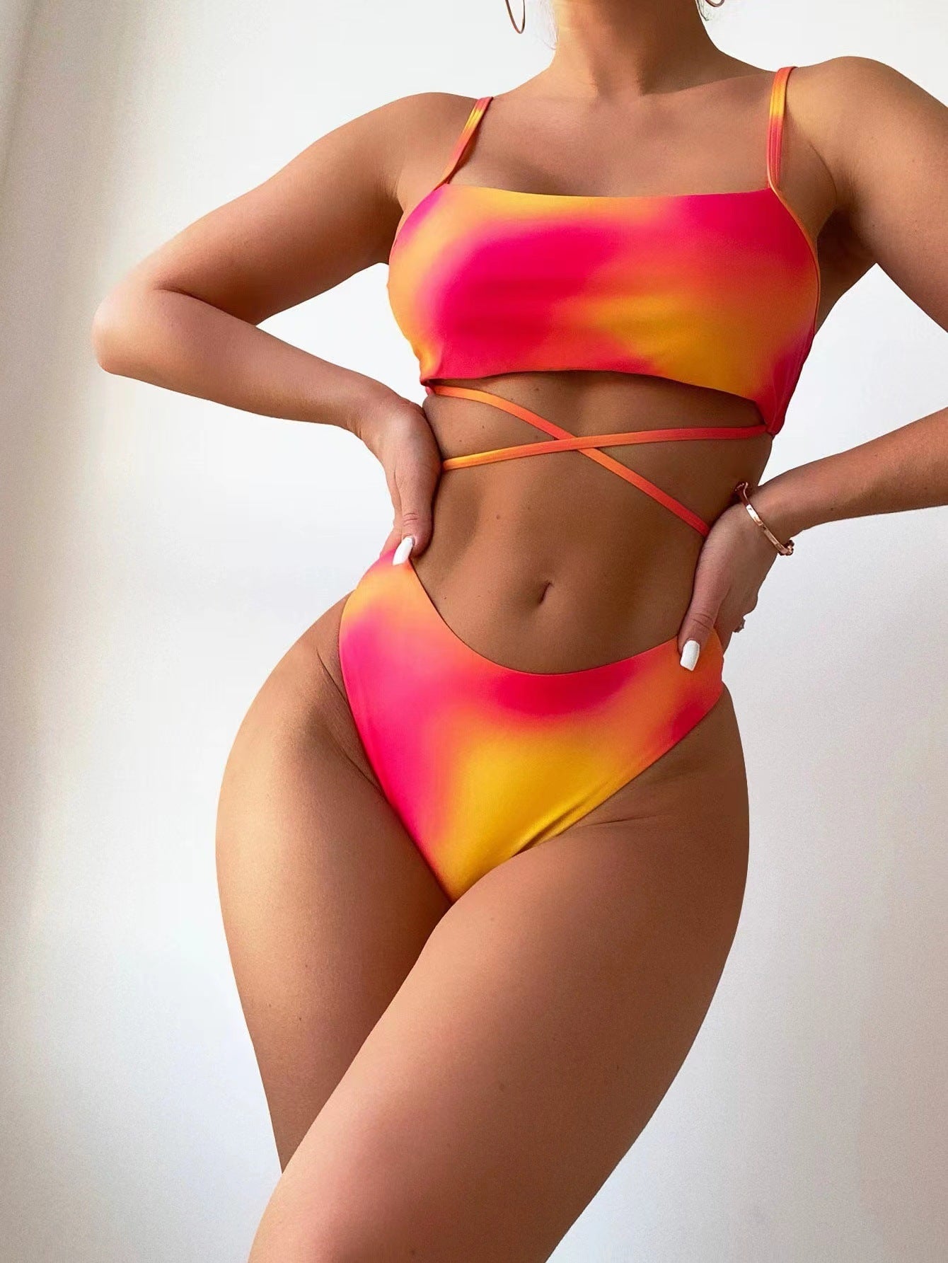 3 Piece Tie-Dye Bikini Cover Up Set