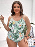 Plus Size One-Piece Printed Ruffle Swimsuit