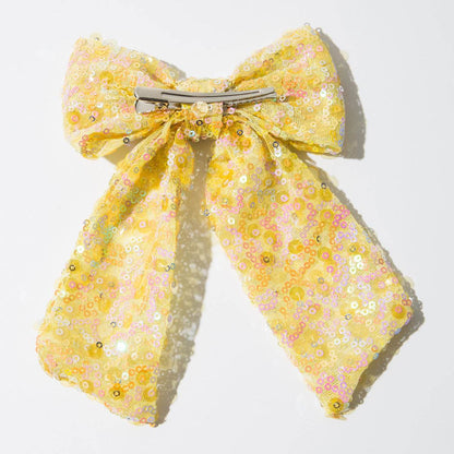 Glitter Hair Bow Clip Sequin Hair Accessories with Long Tail