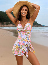 Floral Twist Front Tummy Control One Piece Swim Dress