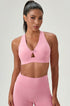 Twist Front Cross Back Sports Bra with Chest Padded